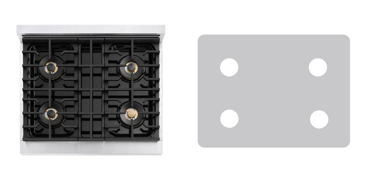 ZLINE PMDR30 gas range liner - custom cut (silver)