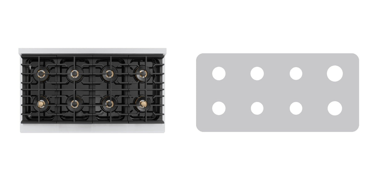 ZLINE PMDR48 gas range liner - custom cut (silver)