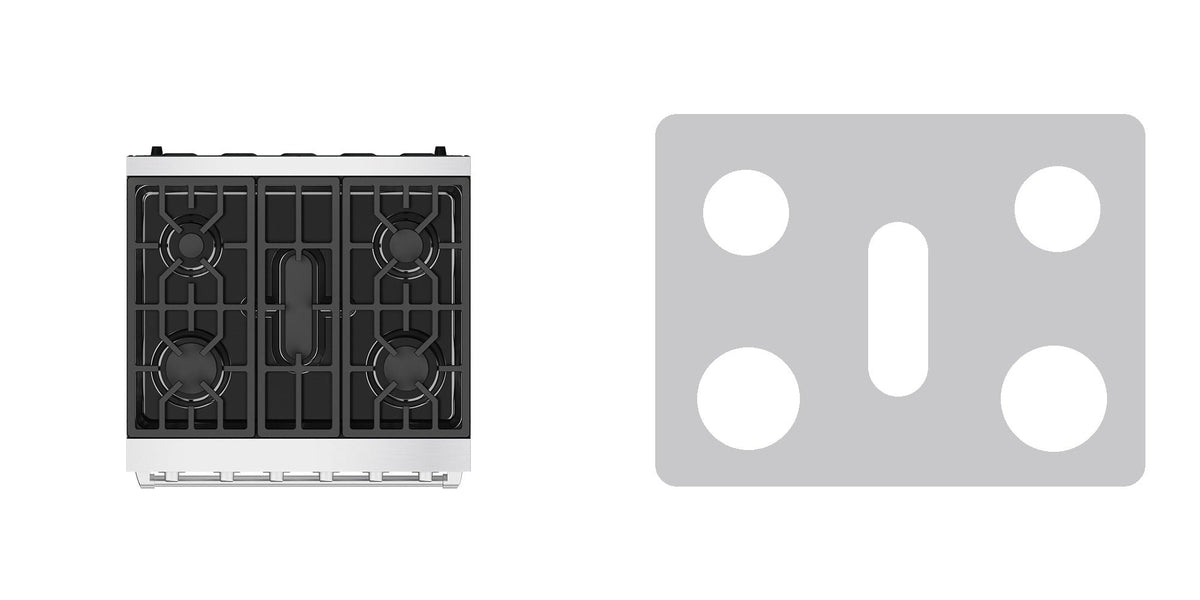 Thor Kitchen RSG30P / RSG30PB / RSG30PW gas range liner - custom cut (silver)