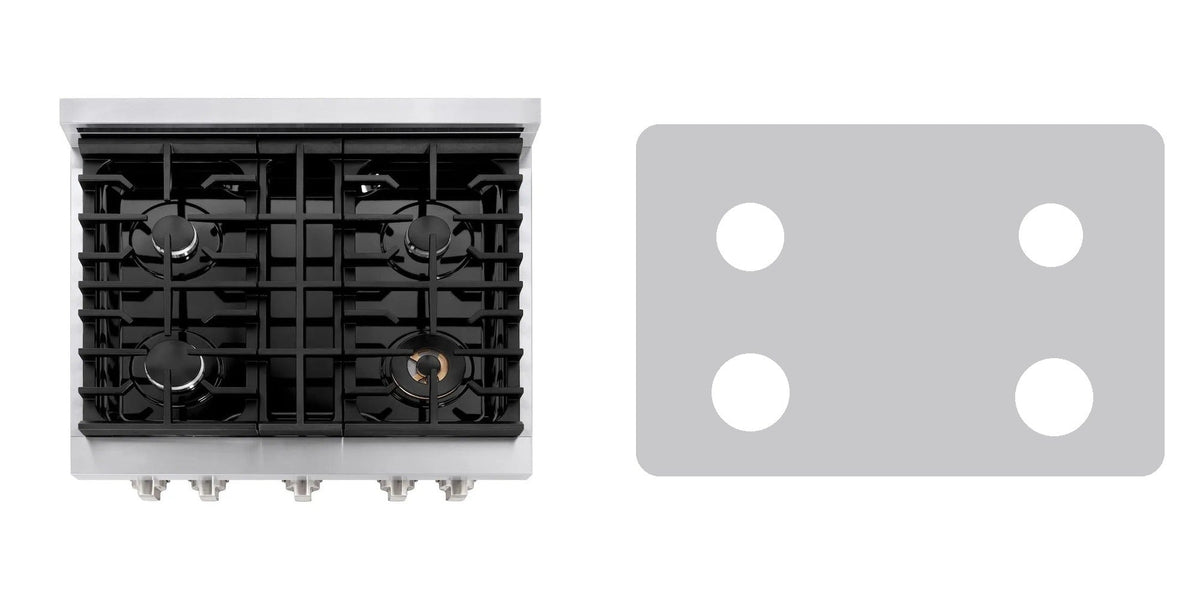 ZLINE SGR30 gas range liner - custom cut (silver)