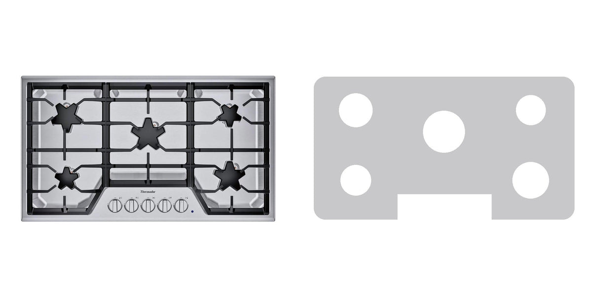 Thermador SGS365TS gas cooktop liner - custom cut (silver)