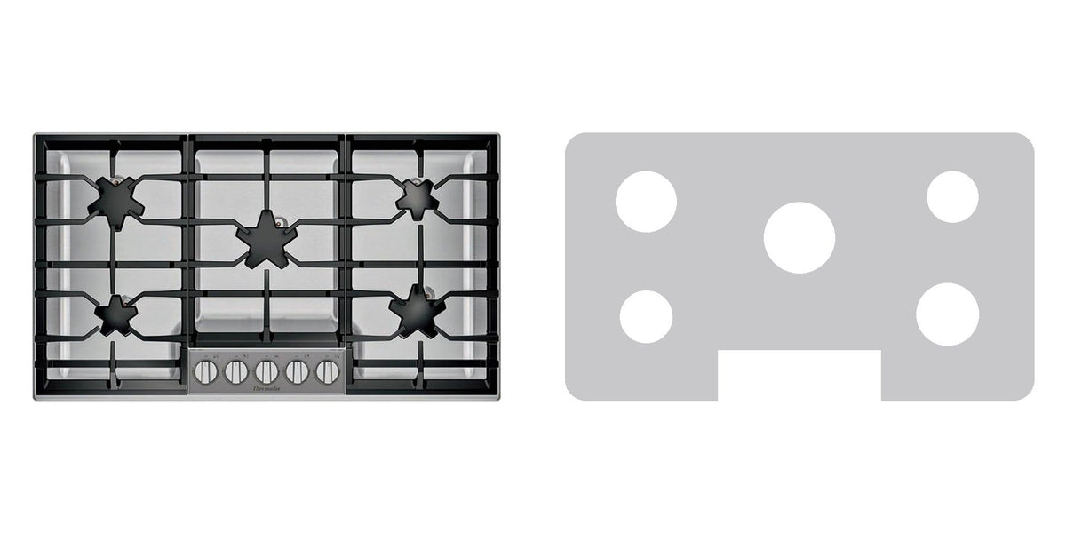 Thermador SGSXP365TS gas cooktop liner - custom cut (silver)