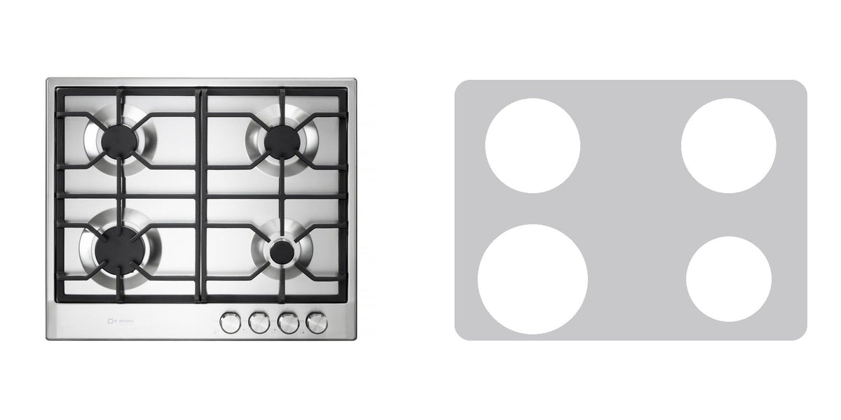 Verona VDGCT424FSS gas cooktop liner - custom cut (silver)