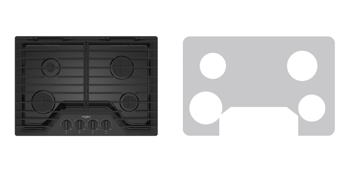 Whirlpool WCGK5030PS / WCGK5030PB / WCGK5030PW gas cooktop liner - custom cut (silver)