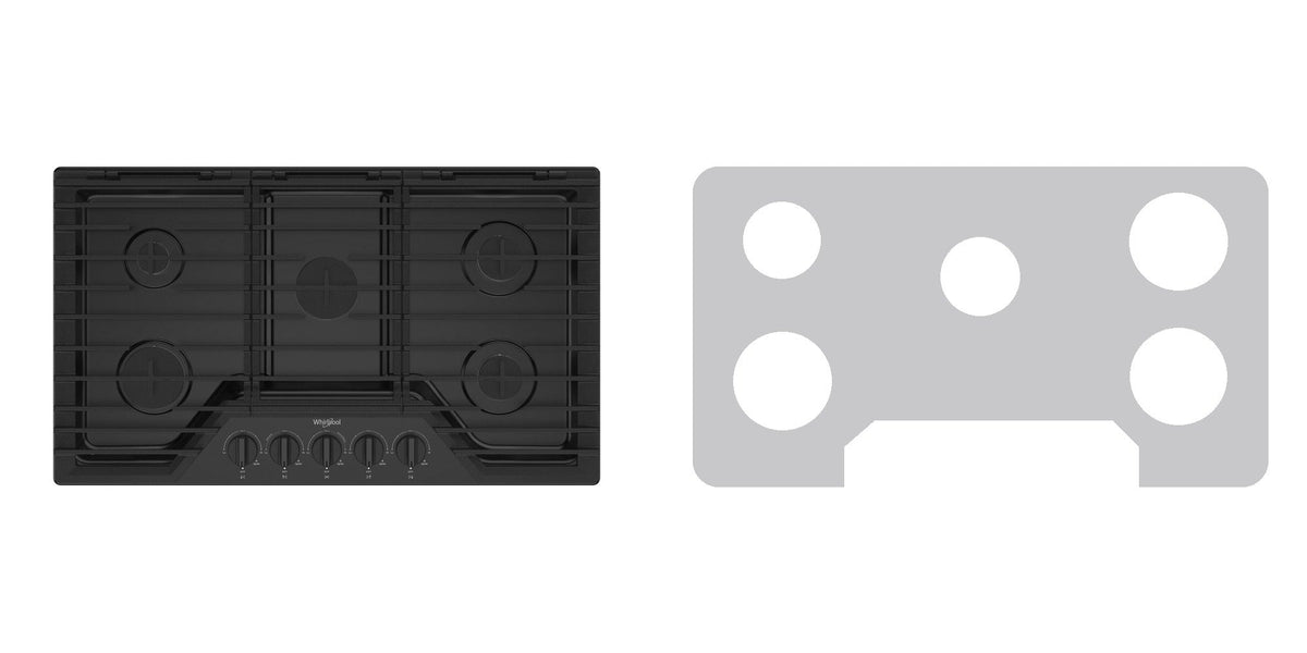 Whirlpool WCGK5036PS / WCGK5036PB / WCGK5036PW gas cooktop liner - custom cut (silver)