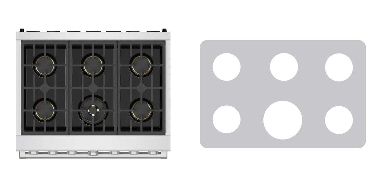 Thor Kitchen XRG36E gas range liner - custom cut (silver)