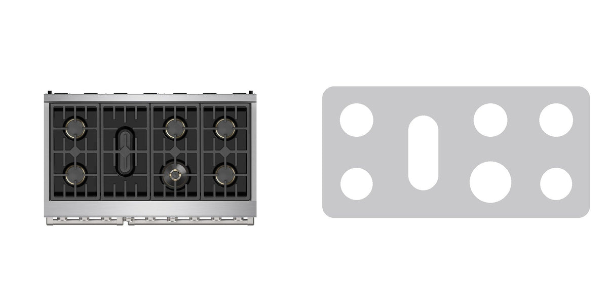 Thor Kitchen XRG48E gas range liner - custom cut (silver)