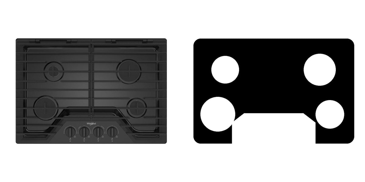 Whirlpool WCGK5030PS / WCGK5030PB / WCGK5030PW gas cooktop liner - custom cut (black)