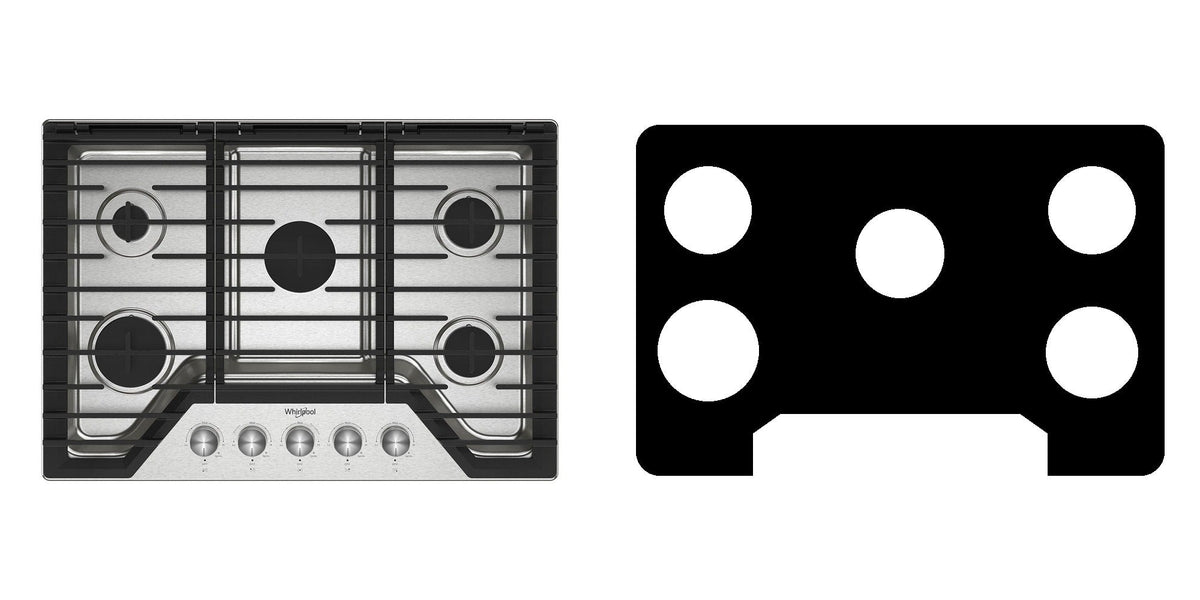 Whirlpool WCGK7030PS gas cooktop liner - custom cut (black)