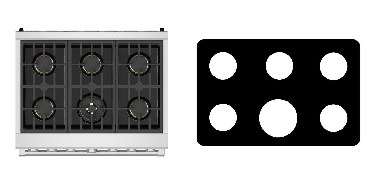Thor Kitchen XRG36E gas range liner - custom cut (black)