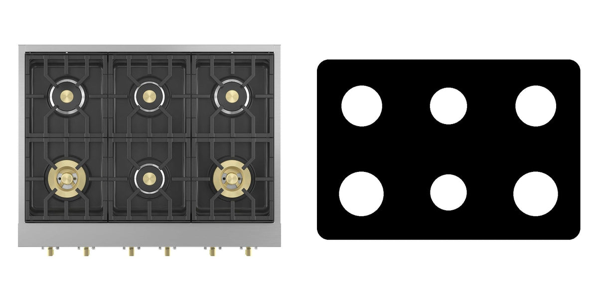 Monogram ZGU366NTSS gas cooktop liner - custom cut (black)