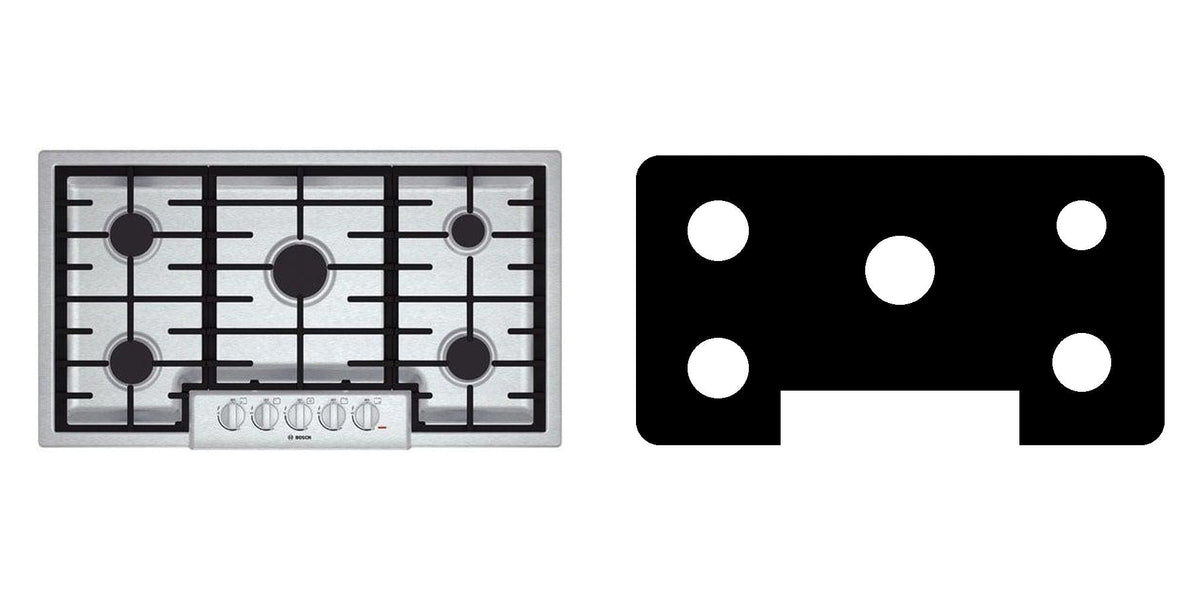 Bosch NGM8655UC gas cooktop liner - custom cut (black)