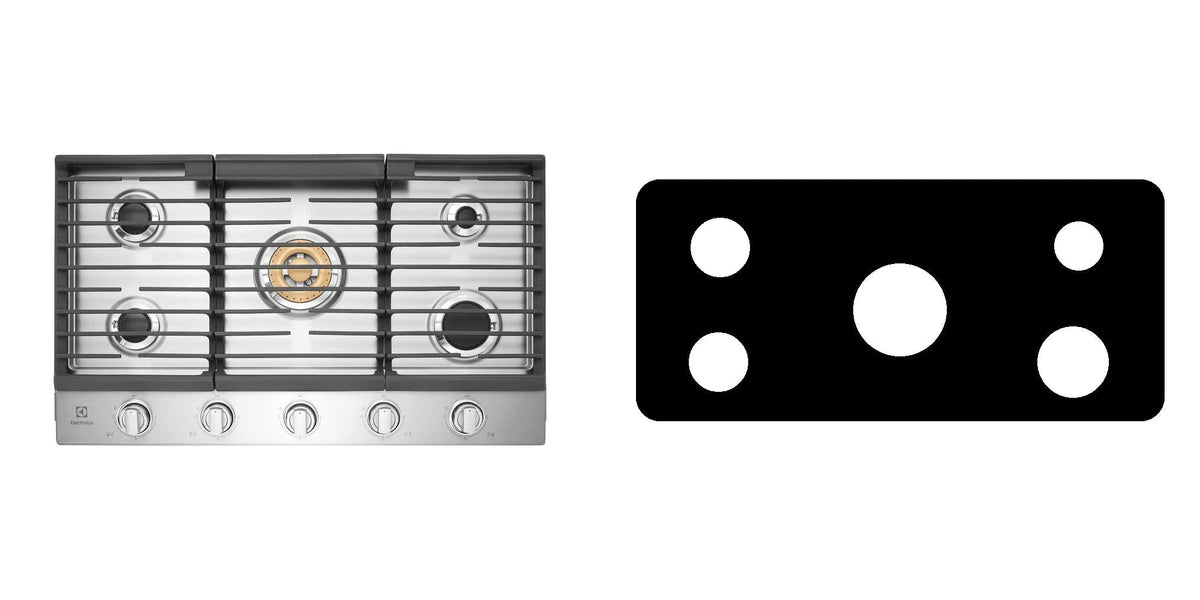 Electrolux ECCG3668AS gas cooktop liner - custom cut (black)