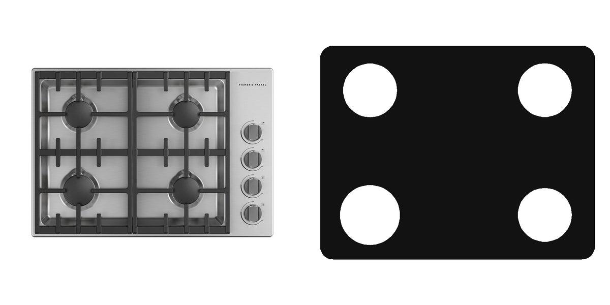 Fisher Paykel CDV3-304H-L gas range liner - custom cut (black)