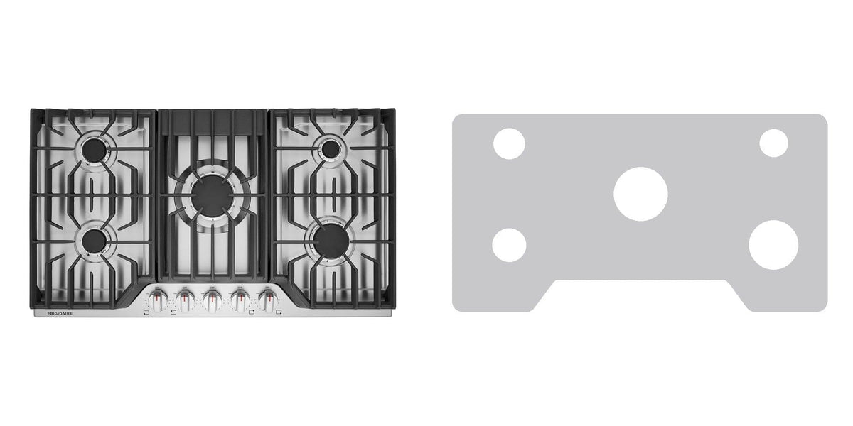 Frigidaire FCCG3627AS / FCCG3627AB gas cooktop liner - custom cut (silver)