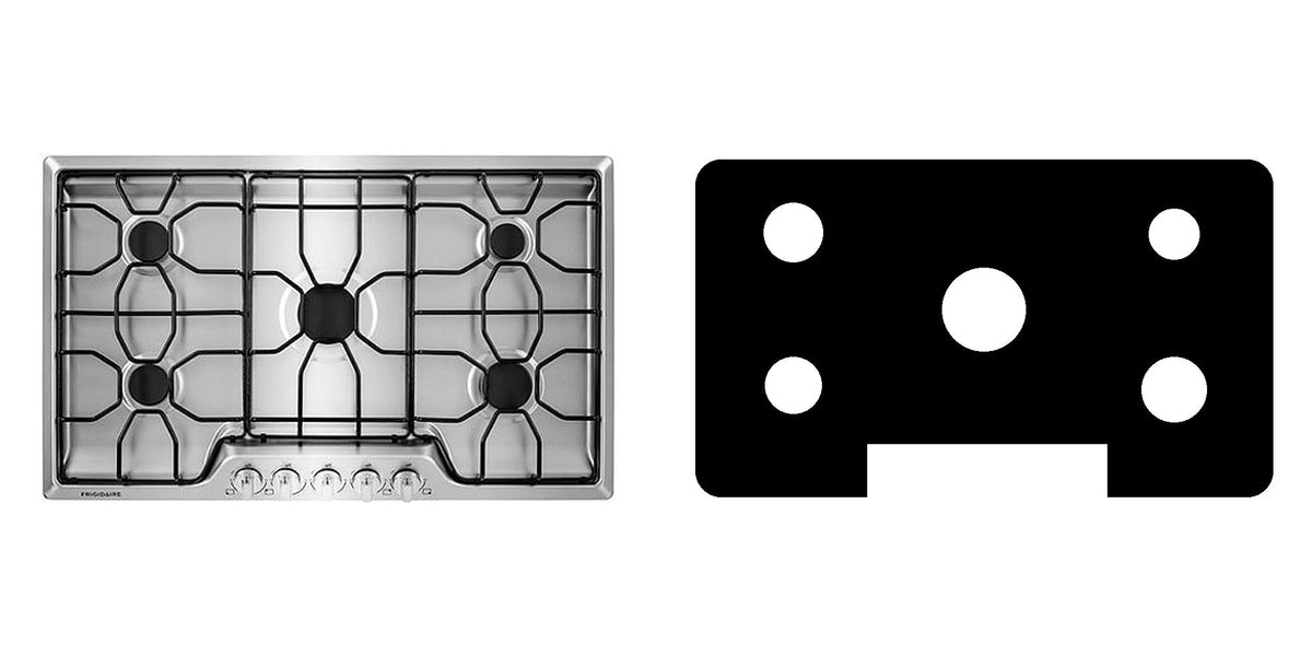Frigidaire FFGC3610QS / FFGC3610QB / FFGC3610QW gas cooktop liner - custom cut (black)