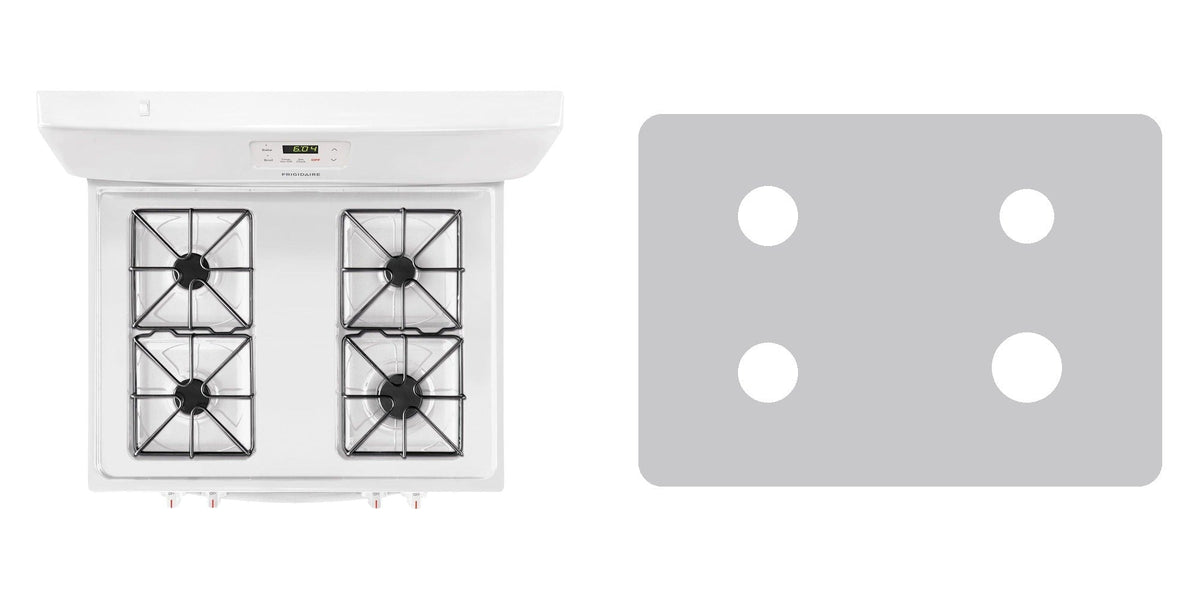Frigidaire FFGF3016TW / FFGF3016TB / FFGF3016TS / FFGF3016TM gas range liner - custom cut (silver)
