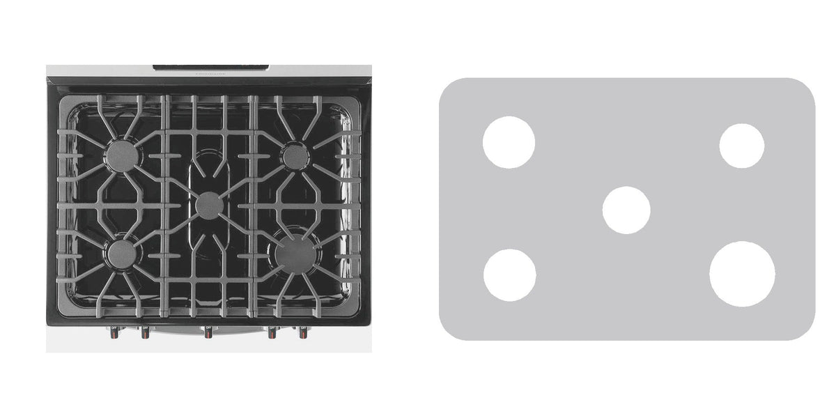 Frigidaire FFGF3054TSD / FFGF3054TSE / FFGF3056TS / FFGF3054TSF gas range liner - custom cut (silver)