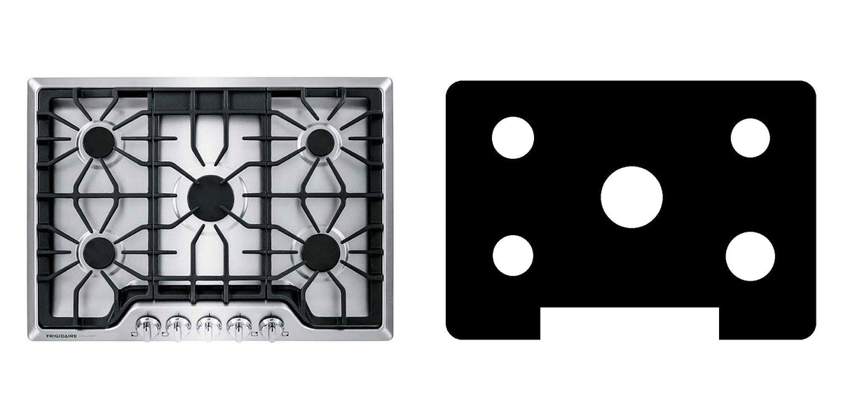 Frigidaire FGGC3047QS / FGGC3047QB / FGGC3047QW gas cooktop liner - custom cut (black)