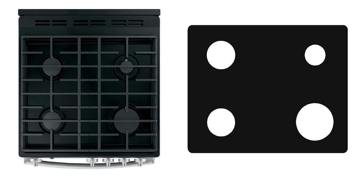 GE JGAS640RMSS gas liner - custom cut (black)