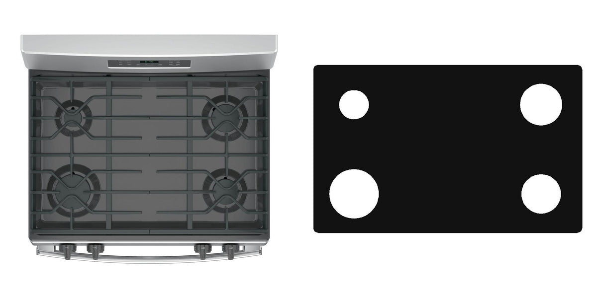 GE JGB645SEKSS / JGB645DEKWW / JGB645DEKBB gas liner - custom cut (black)