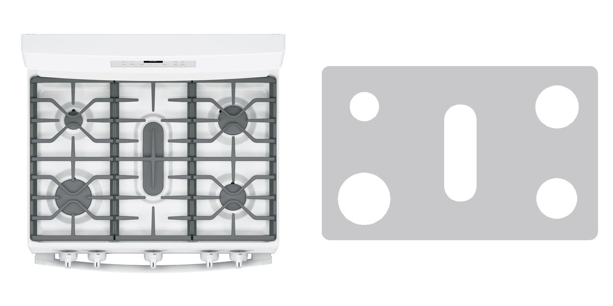 GE JGB660DEJWW / JGB660EEJES / JGB660FEJDS / JGB660SEJSS gas range liner - custom cut (silver)