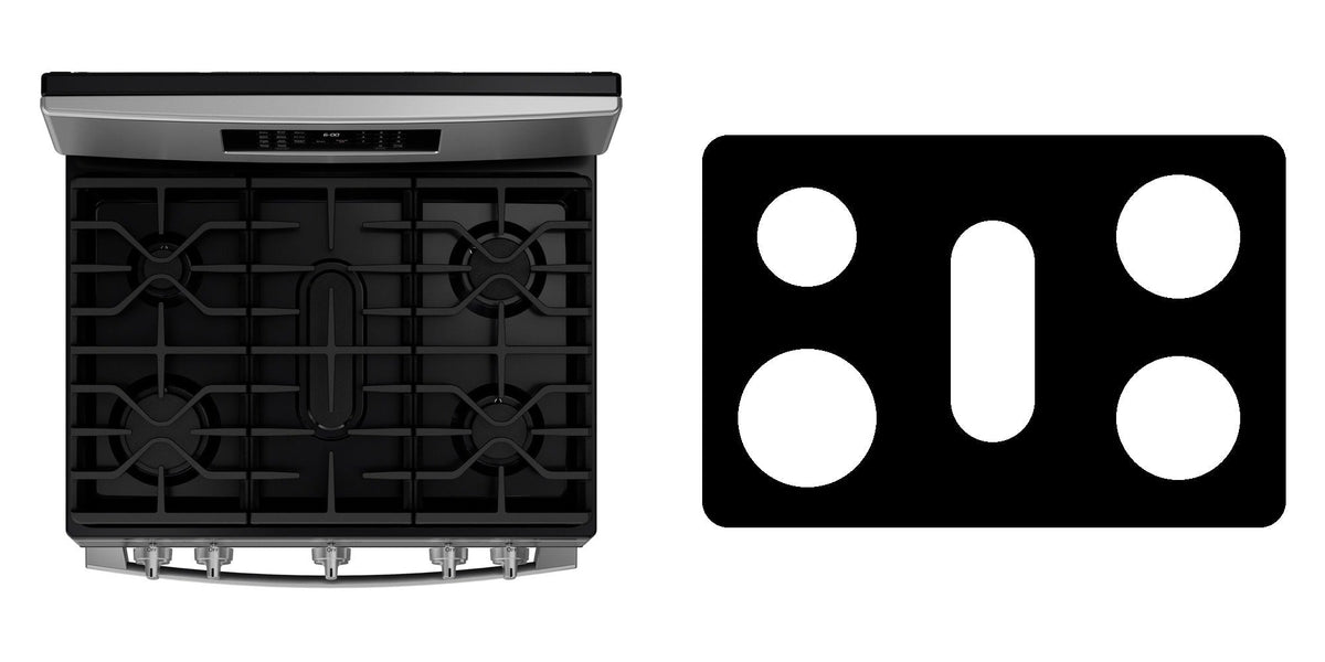 GE JGB670SZSS gas range liner - custom cut (black)