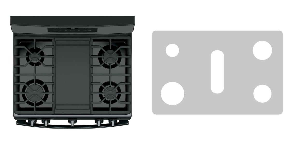 GE JGB700DEJBB / JGB700EEJES / JGB700FEJDS / JGB700SEJSS gas range liner - custom cut (silver)