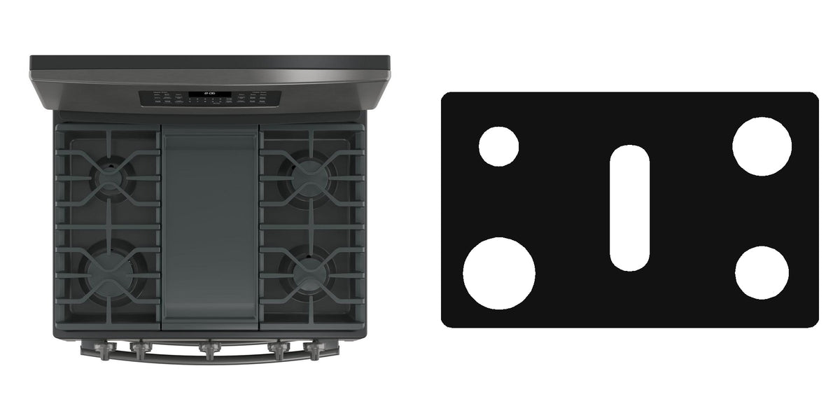 GE JGB860BEJTS / JGB860EEJES / JGB860SEJSS / JGB860DEJBB gas liner - custom cut (black)