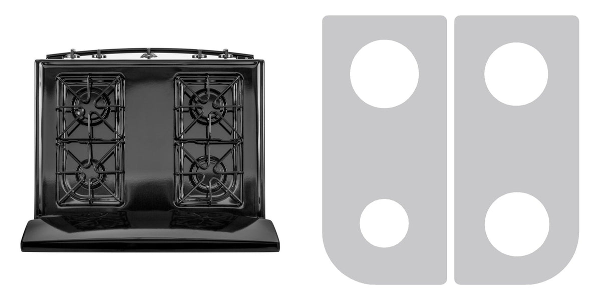 GE JGBS30DEKBB / JGBS30DEKWW / JGBS30DEK5WW / JGBS30DEK2BB gas range liner - custom cut (silver)