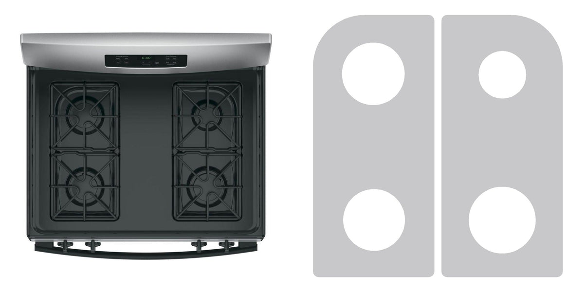 GE JGBS60DEKWW / JGBS60GEKSA / JGB620REFSS / AGBS45DEFBS gas range liner - custom cut (silver)