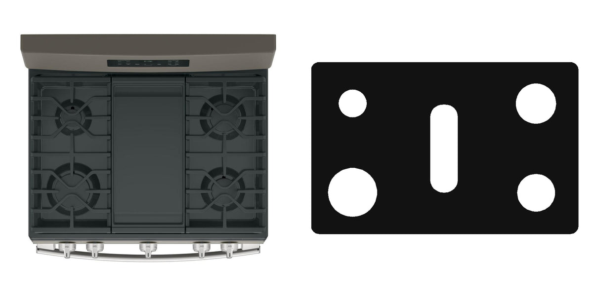GE JGBS66DEKBB / JGBS66EEKES / JGBS66DEKWW / JGBS66FEKDS gas liner - custom cut (black)