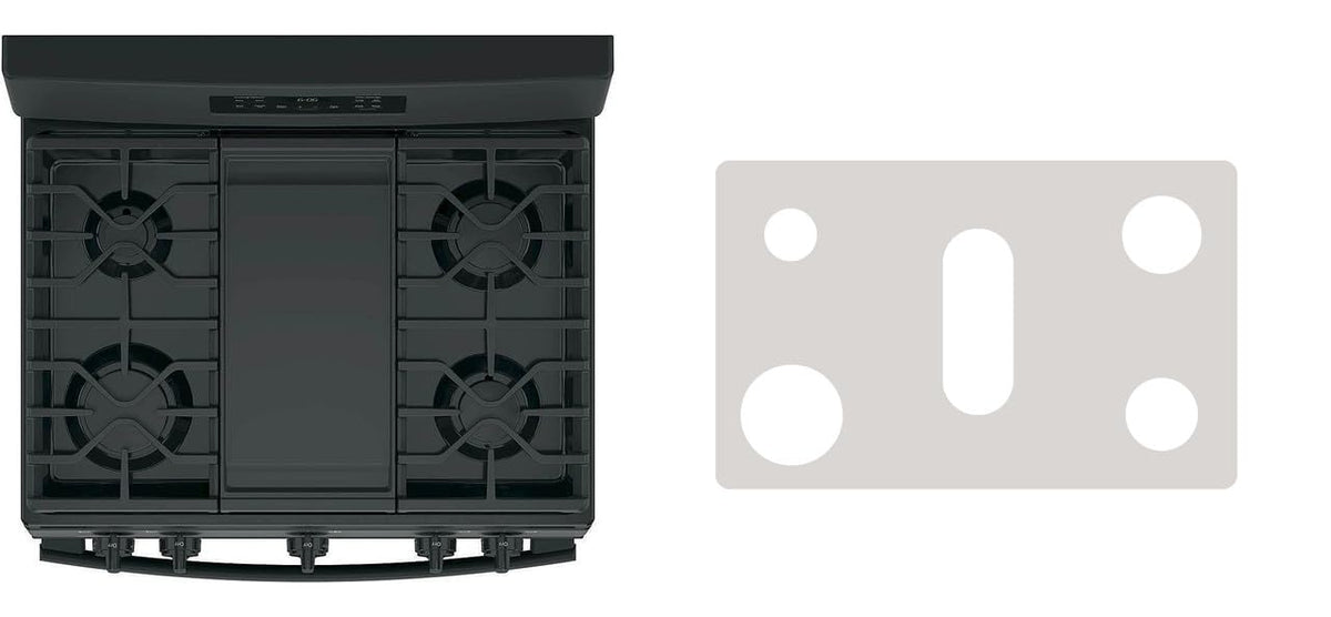 GE JGBS66DEKBB / JGBS66DEKWW / JGBS66DEK8WW / JGBS66DEK5BB gas range liner - custom cut (silver)