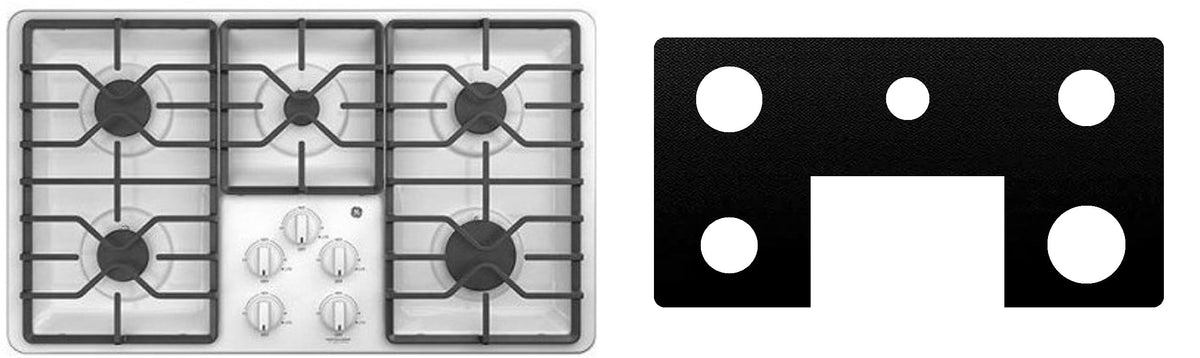 GE JGP3036DLBB / JGP3036DLWW / JGP3036SLSS gas liner - custom cut (black)