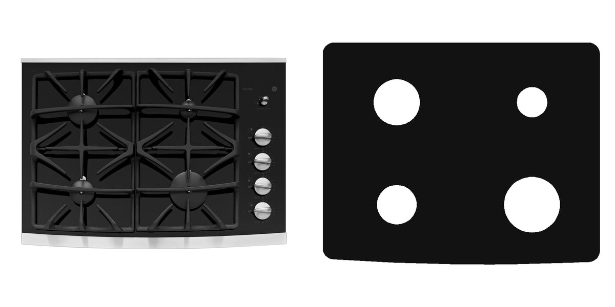 GE JGP940SEKSS / JGP940SEK1SS / JGP940SEK2SS / JGP940SEK5SS gas range liner - custom cut (black)