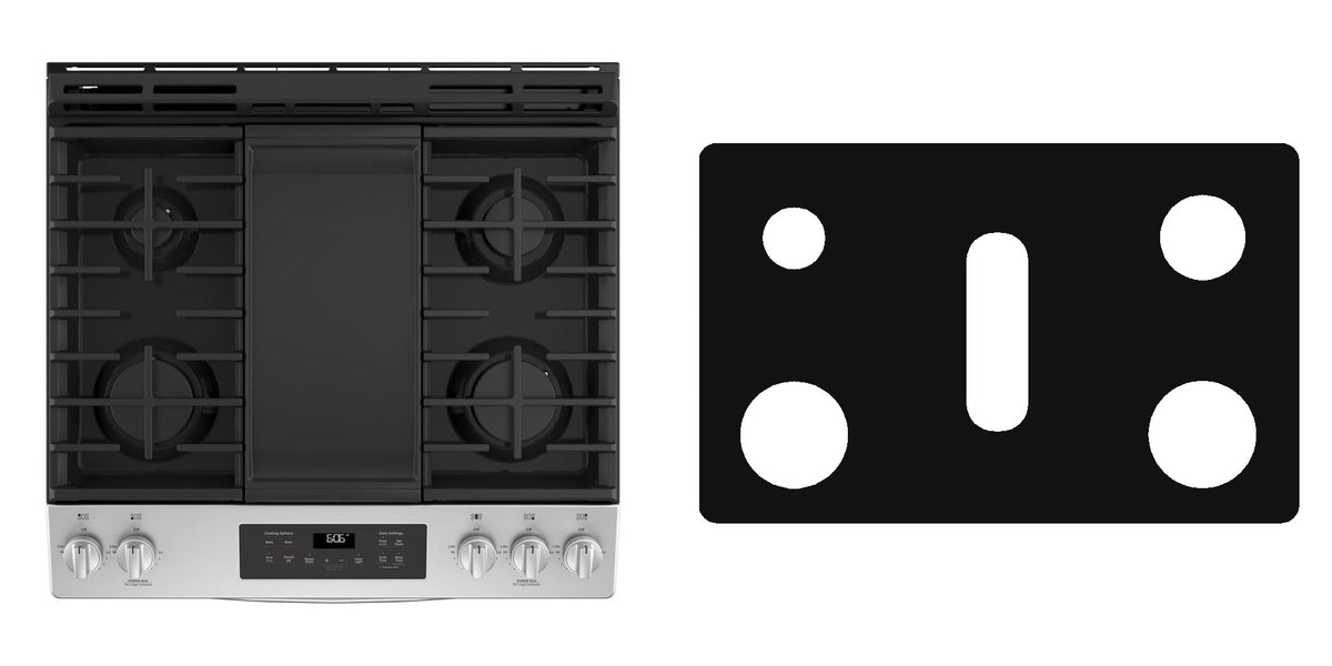 GE JGSS66FELDS / JGSS66EELES gas liner - custom cut (black)