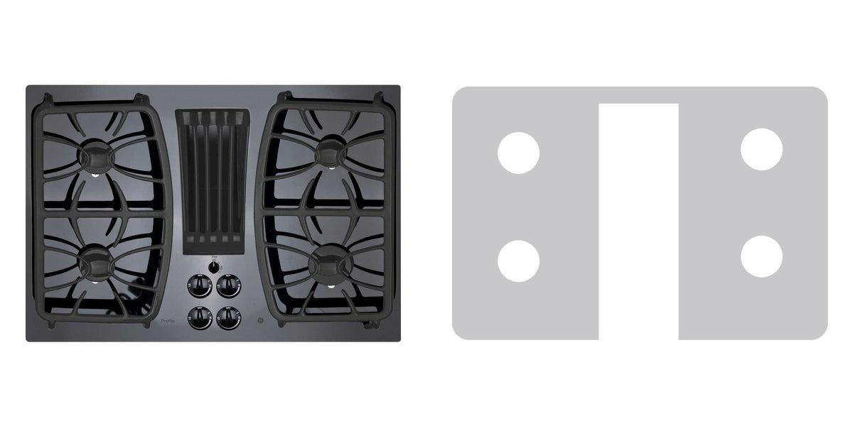 GE PGP9830DRBB gas cooktop liner - custom cut (silver)