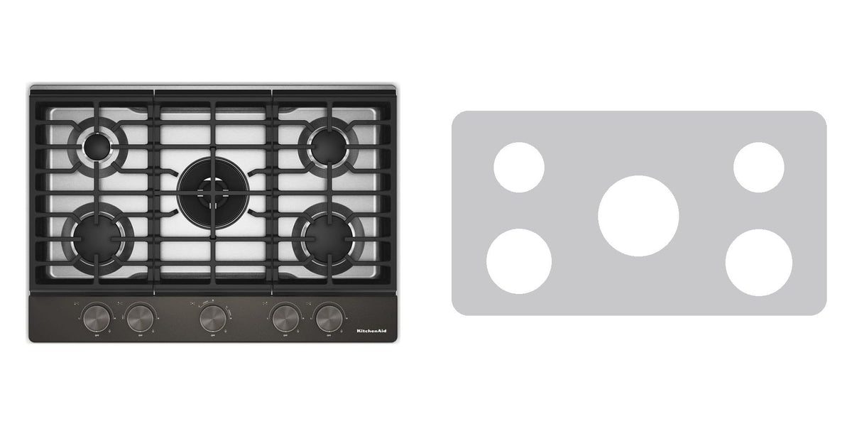 KitchenAid KCGK730SSS / KCGK730SBE / KCGK730SJP gas cooktop liner - custom cut (silver)
