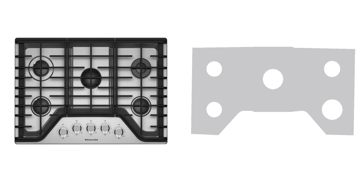 KitchenAid KCGS356ESS gas cooktop liner - custom cut (silver)