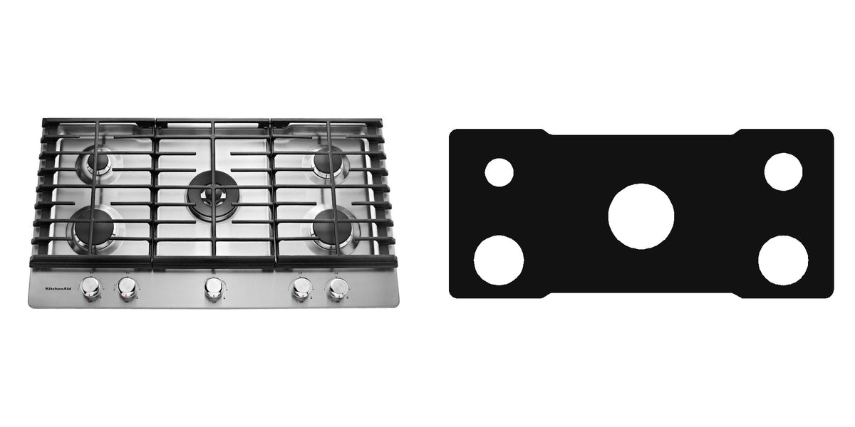 KitchenAid KCGS556ESS gas cooktop liner - custom cut (black)