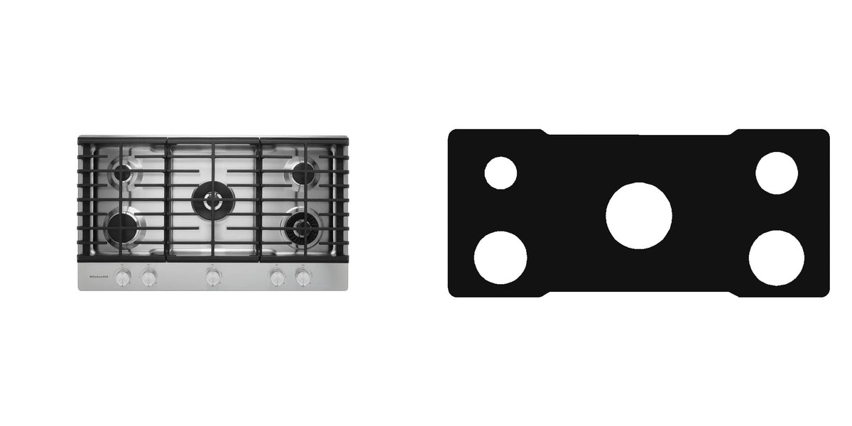 KitchenAid KCGS956ESS gas cooktop liner - custom cut (black)