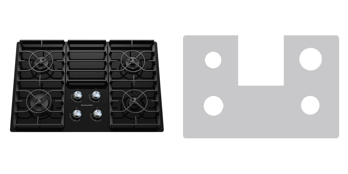 KitchenAid KGCC506RBL gas cooktop liner - custom cut (silver)