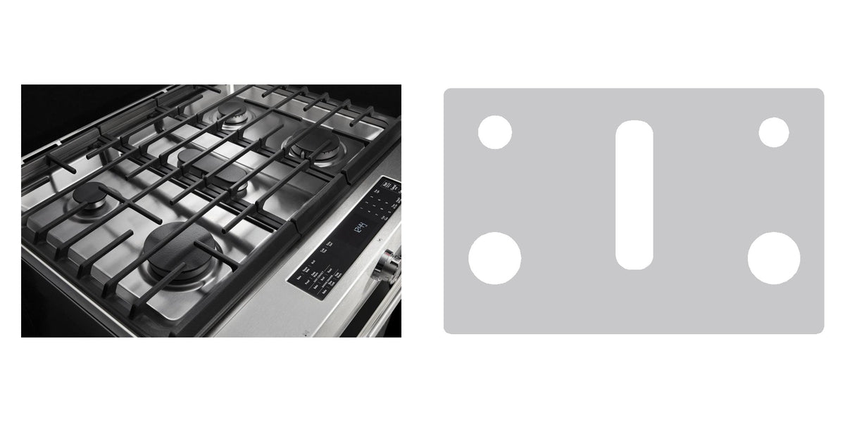 KitchenAid JDS1450CDP0 / JDS1450CDP1 / JDS1450CDS0 / JDS1450CDS1 gas range liner - custom cut (silver)