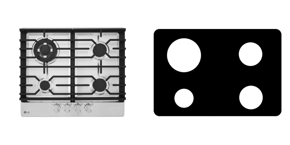 LG CBGD2414S gas cooktop liner - custom cut (black)