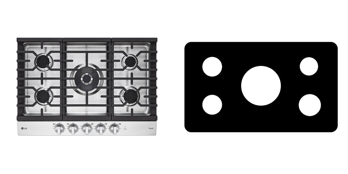 LG CBGJ3027S gas cooktop liner - custom cut (black)
