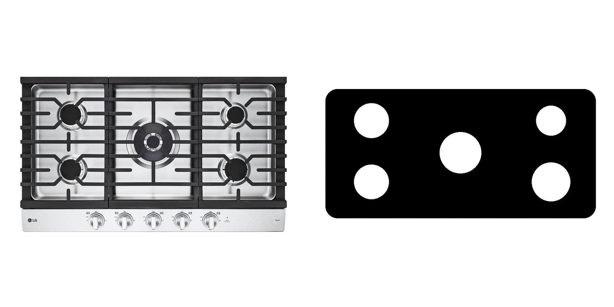 LG CBGJ3627S gas cooktop liner - custom cut (black)