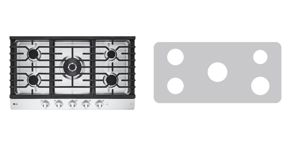 LG CBGJ3627S gas cooktop liner - custom cut (silver)