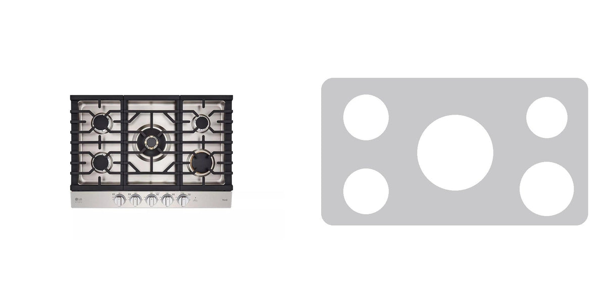 LG CBGS3028S / CBGS3028N gas cooktop liner - custom cut (silver)