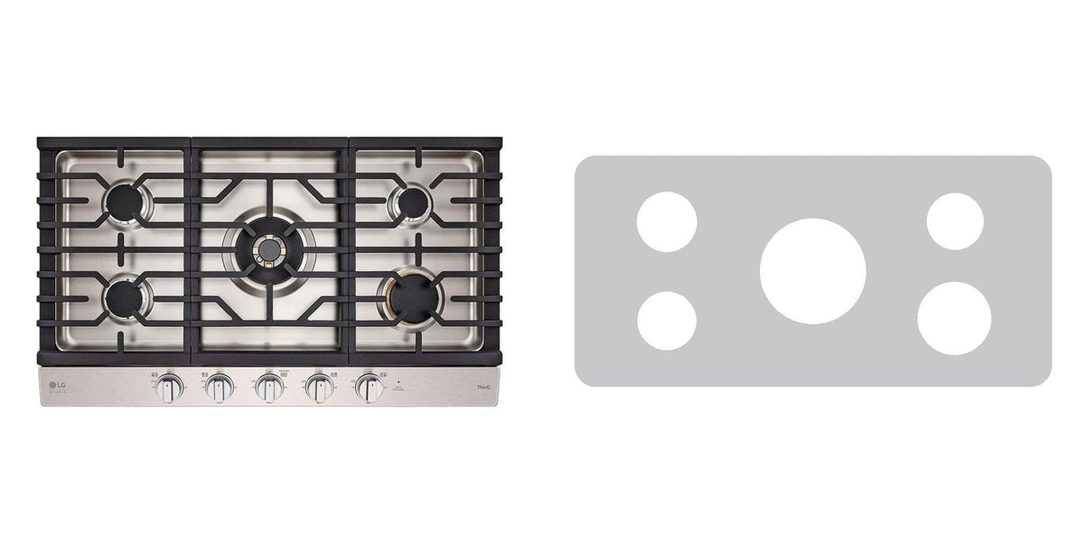 LG CBGS3628S / CBGS3628N gas cooktop liner - custom cut (silver)