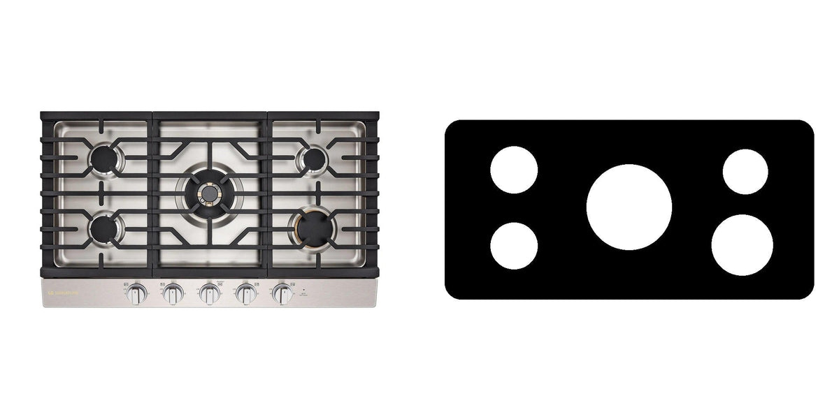 LG CBGU3639X gas cooktop liner - custom cut (black)